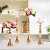 Bougeoirs Métal Chandelier Fleur Vase Table Pièce Maîtresse Événement Rack Route Plomb Décor De Mariage