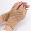 Спортивные перчатки Женщины зимние вязаные половина рука теплый полая рукава рука