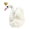 Принцесса Корона Черный Лебедь Плюшевые Игрушки Peal Ожерелье Белые Лебеди Пара Королева Плюшевые Свадебный Декор Куклы для Подарка 28см LA298