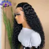 Side Part Afro Kinky Curly Wigs Ombre Blonde Lace Frontal Synthetic Wig For Black Women With Natural Hairline