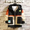 Jackets masculinos 2022 Autumn Splicing Jacket Moda Males Versão coreana de costura grossa bolso roxo solto anorak
