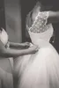 Anni '50 Moda Lunghezza tè Abiti da sposa corti da spiaggia con maniche ad aletta Tulle arricciato a pois Vintage 2021 Abiti da sposa taglie forti Personalizzati