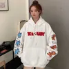 Kawaii oversized Hoodies For Women Harajuku 2021 Tops New Casual Streetwear Letter Cartoon Printing Sweatshirt Tom Jerry Q09017730190