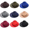 Imixlot ny elegant mode bred brim bälte spänne jazz fedora hattar kvinnor män charm höst vinter utomhus varm filt hatt