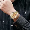 Skmei Luxe Montre Automatique Hommes Cadran Creux Mécanique Montres pour Hommes Mode En Acier Inoxydable Bande Horloge Reloj Hombre 9222 Q0524