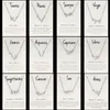 12 Constellatie Horoscoop Astrologie Hangende Ketting Oostenrijkse Crystal Zodiac Ketting Cubic Zirconia Stenen Kettingen Sieraden Gift