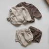 MELARIO recém-nascido infantil infantil menina manga longa tops e shorts baby boys 2pcs roupas conjunto 210309