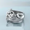 Sıcak satış 925 STERLING Gümüş Güzel Kedi Yüzük Mücevher Moda VIVID Hayvan Parmak Yüzüğü Erkek Kadınlar RI2103053