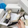2021 projektant kryształowa kokarda sandały damskie klasyczne klapki damskie luksusowe japonki 6cm sandały na obcasie muły outdoor wysokiej jakości szpilki pasek na kostkę