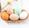 Easter Eggs Party Favor Children DIY Handmade Painted Graffiti Wooden Simulation Egg Easter Decorations SN4343