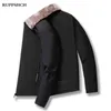 2021 Autumn Winter Fleece Jackets Men Business Casual High Quality Middle-aged And Elderly Stand-up Collar Jackets Men M-8XL Y1109
