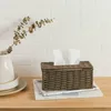 Tissue -dozen servetten rattan box vintage servet houder kast rommel opslag cover bureau decor geweven lade toiletpapier