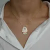 Bourkish hamsa hand evil eye Tassel Layered Gold Necklace rainbow cz Choker Pendant Women Neck Collier