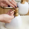 Nordic White Ceramic Dispenser Hand Sanitizer Soup Bottle Home Hotel Press Empty Bottle Gel Shampoo Moisture Gold Press Head Y200407