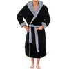 Homens sleepwear roupão kimono terry robe roupão de banho personalizado chuveiro inverno lounge wear toalha com capuz masculino casa ni277f