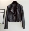 Faux Lederjacken Frauen Slim Langarm Kurze Leahter Mäntel Damen Punk Rivet Biker Moto PVC Pufferjacke 210525