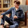 Mens Sleepwear 2022 Autumn Winter Men Pyjamas Set Coral Fleece Pyjamas Kläder Flanell Thicken Warm Homewear Plus Size XXXL