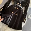 Kvinnors kostymer Blazers Blazer Coat Women Velvet Suitjacka Vinter Dubbelbröst Långärmad Ladies Black Belt Slim Outwear