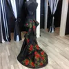 2022 Vintage Haftowane Prom Dresses Quinceanera Mermaid 2 sztuki Satin Wzburzyć Spódnica Formalna Pacjenta Wieczorowa Dress