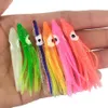 INFOF 50 pezzi Gonne di calamari Gomma 5 cm 9 cm 11 cm Esche da pesca morbide Polpo Hoochie Esche Attrezzatura per acqua salata Colore della miscela 2106225883900