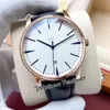 42mm Traditionnelle A21J Automatic Mens Watch Two Tone Rose Gold White Dial Blue Stick Markers Brown Leather Strap SPorts Watches 6 Styles Puretime01 E139A1