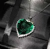 Ожерелья с подвесками, синий блестящий драгоценный камень, сердце моря, красочное ожерелье в форме сердца, элегантная женская цепочка на шею Love, нежная цепочка249w
