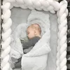 Ensembles de literie 2M bébé pare-chocs lit tresse noeud oreiller coussin couleur unie pour bébé berceau protecteur lit chambre décor livraison directe