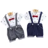 Summer Toddler Baby Boy Clothes Set Spädbarn Nyfödda Boy Clothes Shorts Sleeve Tops Overalls 2st.