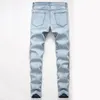 Partihandel Blå Ripped Jean Förstört Mens Denim Pant Slim Denims Biker Skinny Bomull Casual Long Men Jeans Trouser