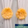 Sheer Gardiner 1 Par Clip-On Hem Vardagsrum Bed Rum Rose Flower Curtain Tie Backs Tieback Holder Voile Drape Panel Dekorativ