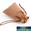 50pcs hessian jute drawstring påse burlap väskor bröllop favoriserar fest julklapp smycken säckpåsar packning lagringsäck s30 fabrik pris expert design