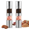 2 in 1 Seasoning Grinder Manual Stainless Steel Pepper Salt & Mill Kitchen Tools Accessories for Cooking 210712