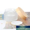 Bottle 5/10/15/30/50g Frosted Glass Jar Skin Care Eye Cream Jars Pot Refillable Cosmetic Container With Wood Grain Lid 10pcs/lot