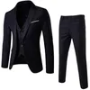 Homens dos homens moda outono inverno homens terno magro 3 pedaço blazer negócios negócios casamento festa jaqueta colete pantstop # 4m25