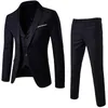 Hommes survêtements mode automne hiver hommes costume Slim 3 pièces Blazer formel affaires mariage fête veste gilet pantalon #4M25