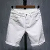 2020 nouveauté Shorts hommes veste pour homme décontracté solide coton été trou élastique mince noir hommes Boardshorts plage régulière H1210