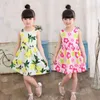 2-7 Years Cotton Girls Polka-Dot Dress 2021 Summer SleevelessFlower Clothing Kids Baby Princess Dresses Children Clothes Q0716