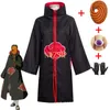 Tobi Obito Cosplay Costume Akatsuki Cape à manches longues Halloween Carnaval drôle adulte Cosplay Costume Y0903