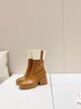 2021 Fashion Women's Thick Heel Boots av PVC Zipper Open Gear Yttersula med design känsla och varm inredning