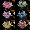 Crystal Glass Lotus Candle Holders Flower Candle Tea Light Holder 30mm Tealight Buddhist Wedding Bar Party Candlestick