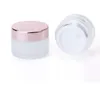 Hudvård Frostat Clear Glasburkar Bottle Kosmetiska Face Cream Containrar med Rose Gold Lid 5g 10g 15 g 30g 50 g 100G SN5962