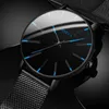 Moda Minimalista Moda Ultra Thin Watches Simple Men Business Aço inoxidável Mesh Belt Beltz Watch Relogio Masculino