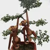 Decor Hanging Wooden Monkey Dolls Figurine Nordic Wood Carving Animal Crafts Gifts Decoration Home Accessories Living Room