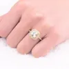 Cluster Rings Brand Real Solid 925 Silver 14K Gold Plated Wedding Jewelry for Women 3CT Simulated Diamond Engagement Ring Size 59508012