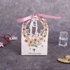 Geschenkbox Verpackung Hochzeit Süße Süßigkeiten Braut Bräutigam Blume Kleine Boxen Dankeschön-Box für Gäste Hochzeitsbevorzugungen Partyzubehör 211108