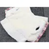 Pink/Blue Plaid Winter Dog Apparel Fashion Warm Small Cat and Dog Clothing Plus Velvet Pet Vest With Traction Buckle XD29942