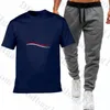 Moda Tasarımcı T-Shirt ve Pantolon Set Marka Trailtsuits Erkek Tee Takım Siyah Mektuplar Baskılı Spor Giyim İlkbahar Yaz Kısa Kollu Joggers İki Parçalı Set Sporu