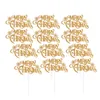 Autres fournitures de fête festive 12pcs papier gâteau décor créatif neige joyeux Noël lettre cupcake pick (doré)