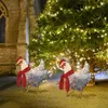 Christmas Decorations Light-up Chicken With Scarf Holiday Decor Led Flat 3d Outdoor Lights Statue Garden Yard Ornament #T2G