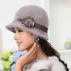 20 style Vente Hiver Femmes Tricoté Floral Skullies Super Doux Mélange De Laine Chapeau De Fourrure De Lapin Chaud Bonnets Femme Baggy Chapeaux Cap 211229